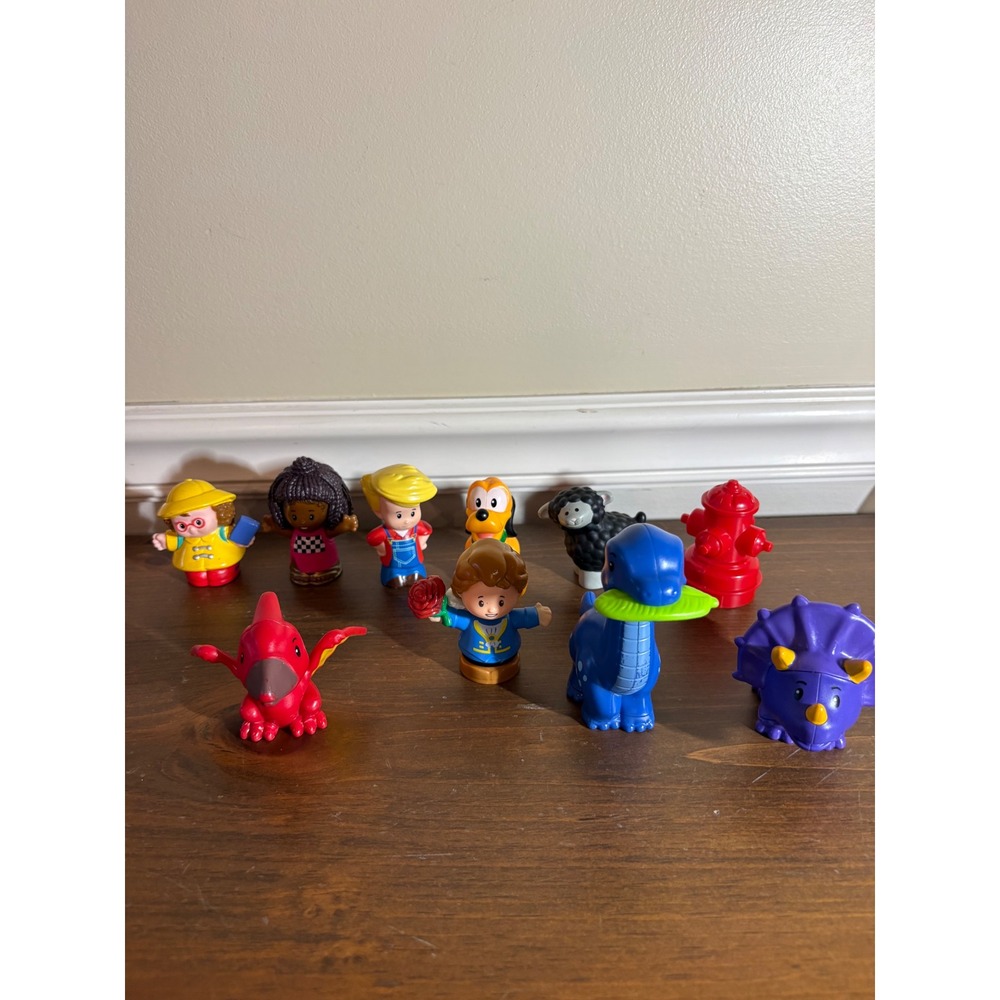 Fisher-Price Little People Lot Figures Animals Dinosaurs Pluto Fire Hydrant 10pc